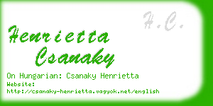 henrietta csanaky business card